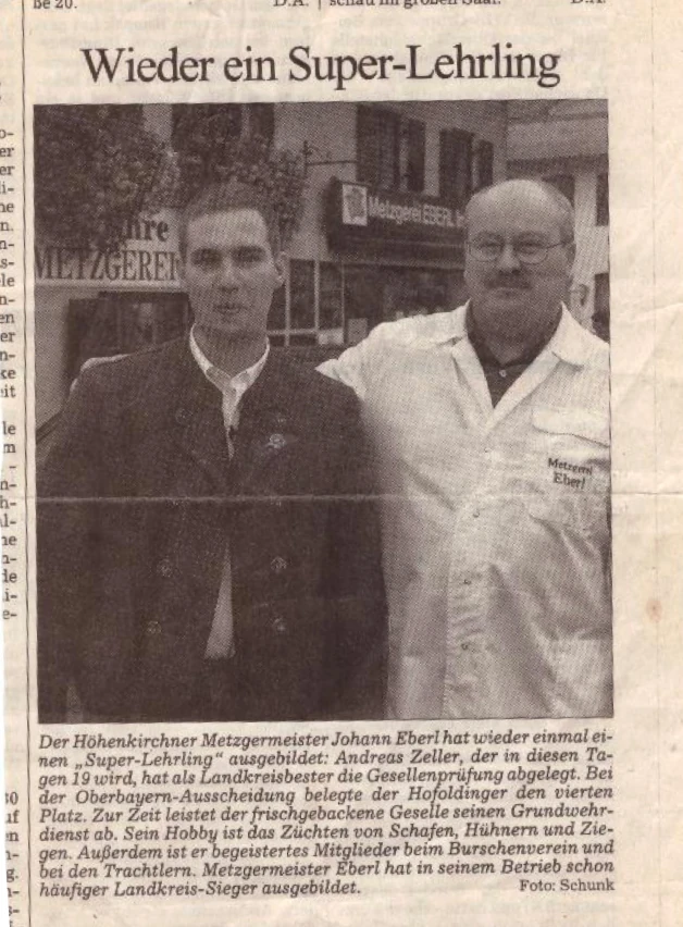 Zeitungsartikel: Wieder ein Super-Lehrling